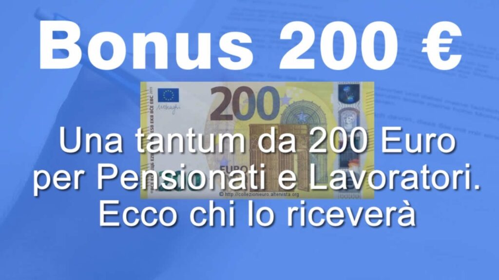 Pensioni: tutto sul bonus 200 euro una tantum