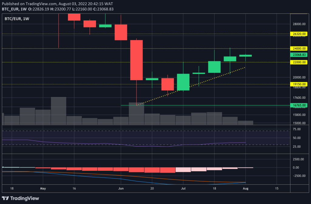 Candele settimanali e mensili in verde, migliora il sentiment fra i trader: Weekly Crypto Recap